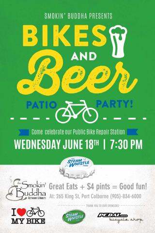 steam whistle bikes and beer patio party